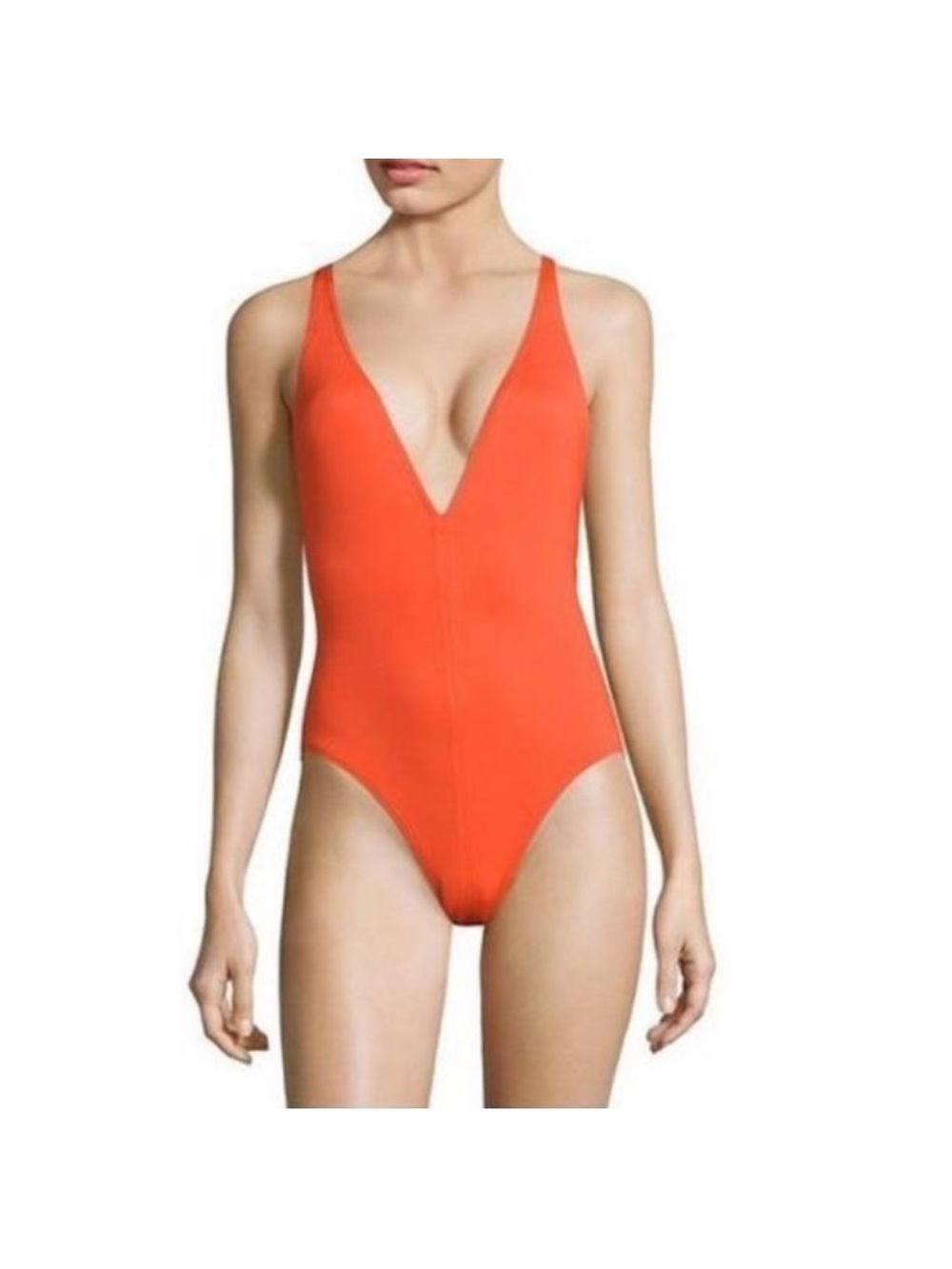 Proenza Schouler Women's V-Neck One Piece in Electric Coral
